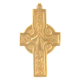 Cruz episcopal Crucifixo céltico prata 925 dourada