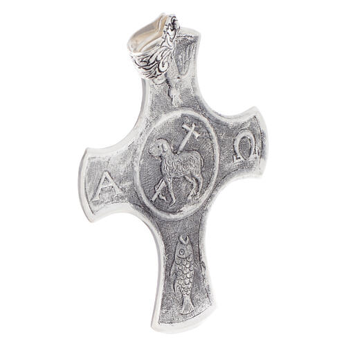 Krzyż biskupi Baranek wielkanocny, srebro 925 2