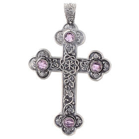 Pectoral cross with amethyst, 925 silver