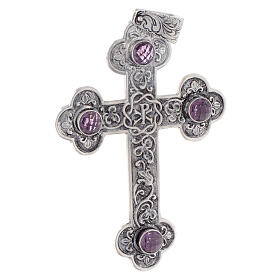 Pectoral Cross Amethyst and 925 Silver