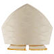 Mitre in wool and silk Jacquard, white and ivory Gamma s2