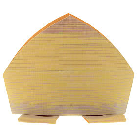 Mitra kość słoniowa tkanina cieniowana 96% wełna 4% lureks podszyta s2