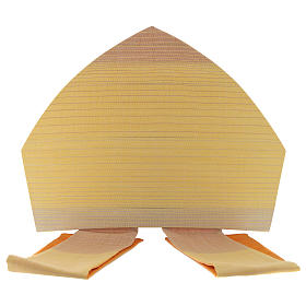 Mitra kość słoniowa tkanina cieniowana 96% wełna 4% lureks podszyta s6