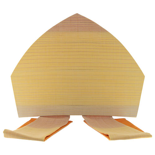 Mitra kość słoniowa tkanina cieniowana 96% wełna 4% lureks podszyta 6