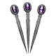 Pins for pallium in sterling silver with amethyst, 3 pieces s1