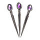Pins for pallium in sterling silver with amethyst, 3 pieces s2