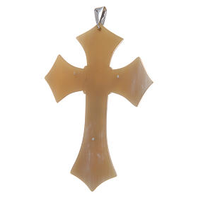 Croix pour évêque en cor Christ argent 925 rhodié blanc