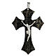 Bischofskreuz aus Horn schwarz mit Corpus Christi aus rhodinierten 925er Silber s3