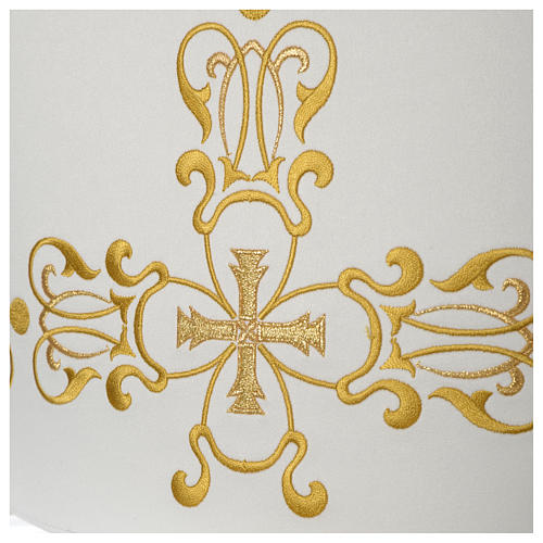 Mitre with golden embroidery, ivory 4