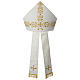 Mitre with golden embroidery, ivory s1
