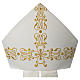 Mitre with golden embroidery, ivory s2