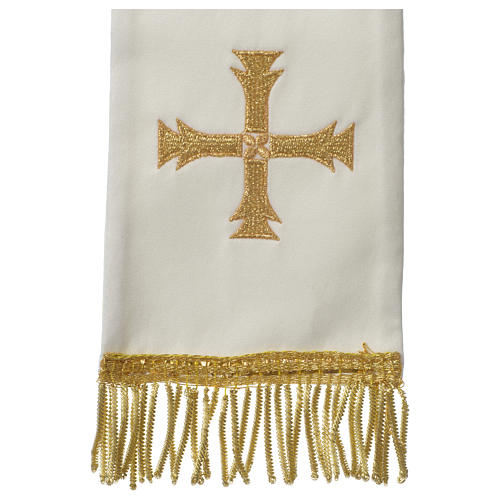 Mitre with golden embroidery, ivory 5