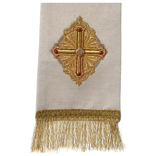 Mitra Episcopal Edição Limitada cor Branco Quente decoração dourada com pedras 4