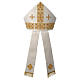 Mitra Episcopal Edição Limitada cor Branco Quente decoração dourada com pedras s1