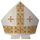 Mitra Episcopal Edição Limitada cor Branco Quente decoração dourada com pedras s2