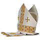 Mitra Episcopal Edição Limitada cor Branco Quente decoração dourada com pedras s3