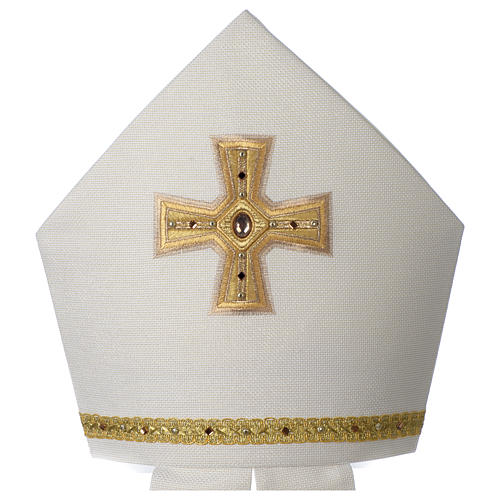 Mitre Limited Edition with Cross, ribbon and decorative stones 2