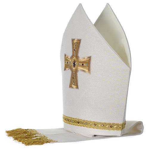 Mitre Limited Edition with Cross, ribbon and decorative stones 3