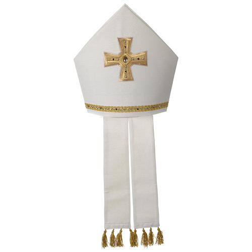 Mitre Limited Edition with Cross, ribbon and decorative stones 6