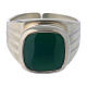 Anello vescovile argento 800 e agata verde s2