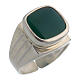 Bishop's Ring Silver 800 with green agate stone s1