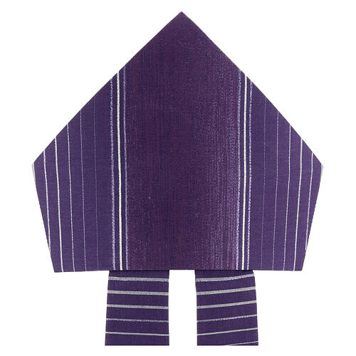 Mitra in der Farbe Violett aus Wolle und Lurex mit Streifen Gamma 2