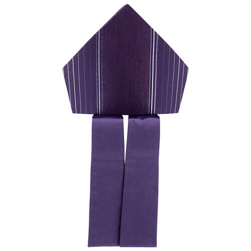 Miter in wool and lurex, purple and striped Gamma 6
