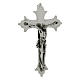 Crucifix croix épiscopale laiton argenté 13 cm s2