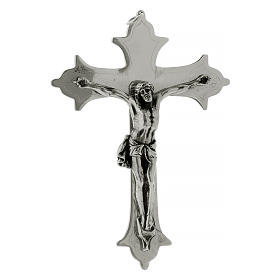 Crocefisso croce vescovile ottone argentato 13 cm