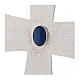 Cruz episcopal con piedra azul 12 cm latón s2
