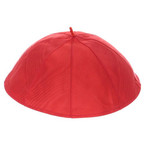 Calotte en pure soie couleur rouge 1