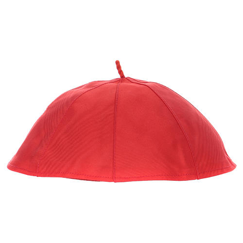Calotte en pure soie couleur rouge 2