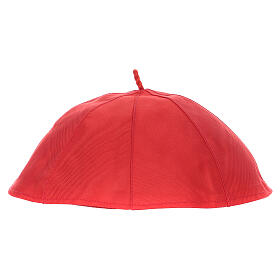 Zucchetto in pure silk, red s2