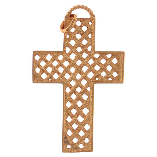 Pectoral cross woven design, in gold plated 925 silver 5