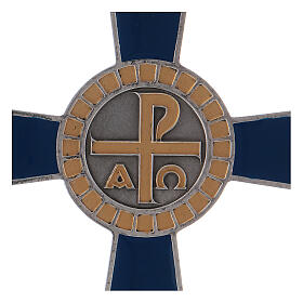 Alpha and Omega bishop cross in sterling silver