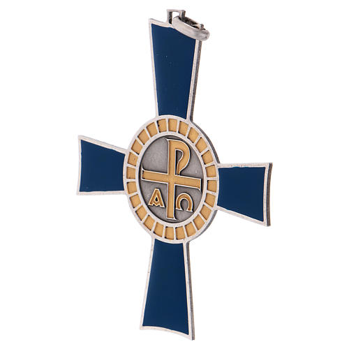 Croce pettorale Alfa e Omega argento 925 3