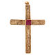 Croix pectoral avec rubis synthétique argent 925 doré s1
