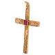 Croix pectoral avec rubis synthétique argent 925 doré s3
