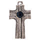 Pectoral cross with natural solid stone in 925 silver s1
