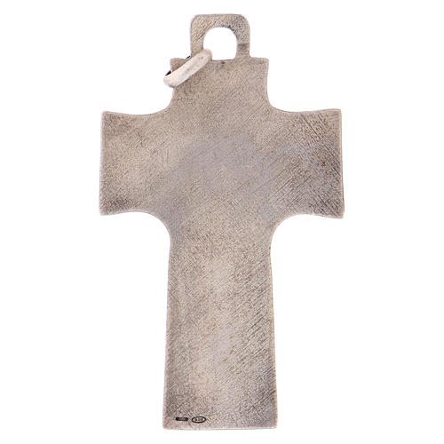 Cruz pectoral con piedra sólida natural plata 925 5