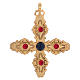 Croix pectorale avec cornaline et lapis-lazuli argent 925 doré s1