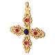 Croix pectorale avec cornaline et lapis-lazuli argent 925 doré s3