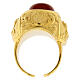 Bishop ring with natural carnelian, gold plated 925 silver s5