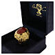 Bishop ring with carnelian, in gold plated 925 silver s6