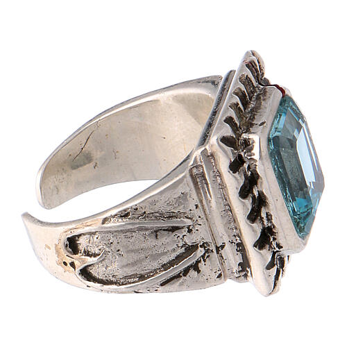 Bishop ring with synthetic topaz, 925 silver 4