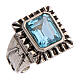 Bishop ring with synthetic topaz, 925 silver s1