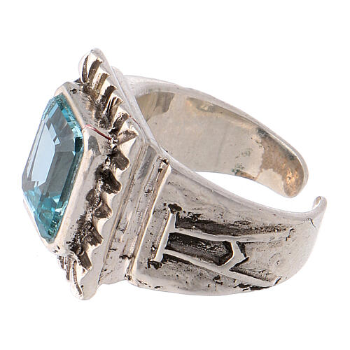 Bishop's ring with synthetic topaz 925 silver 3