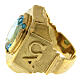 Bishop ring with dove, gold plated 925 silver s4