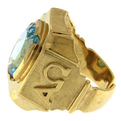 Bishop's ring with dove gold plated 925 silver 4