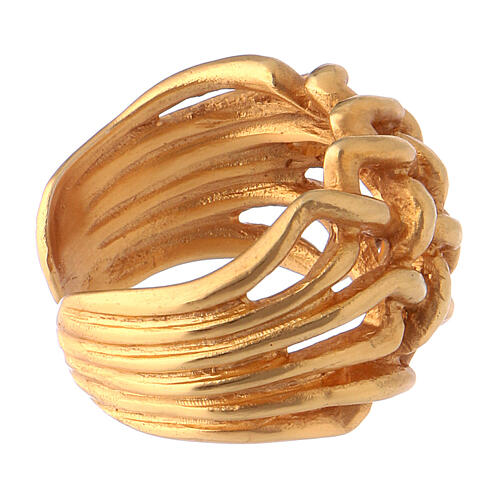 Braided bishop ring, gold plated 925 silver 3